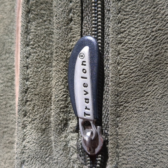 TRAVELON* faux suede sage green crossbody/belt bag w/adj. straps, pouches - Picture 12 of 16